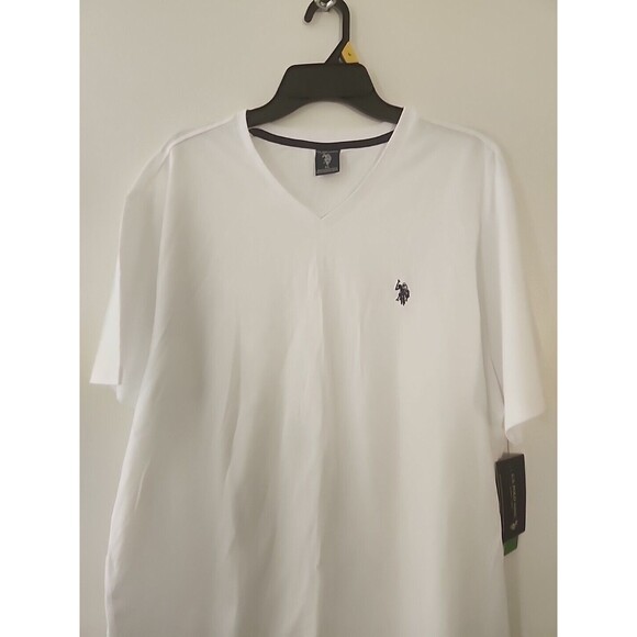Men's U.S Polo Assn.  White Logo V-Neck Short Sleeve T-Shirt Size 3x Large - Picture 9 of 10